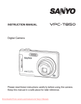 Sanyo VPC-T850 User Guide Manual pdf