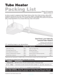 Tube Heater Packing List - Brant Radiant Heaters Limited