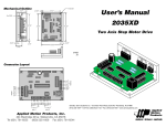 User`s Manual 2035XD Two Axis Step Motor Drive