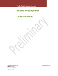 Sonata Preamplifier User`s Manual