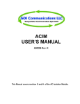 ACIM USER`S MANUAL A00296 Rev. K