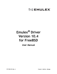 Emulex Driver Version 10.4 for FreeBSD User Manual