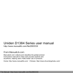 Uniden D1384 Series user manual