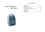 OXYGEN CONCENTRATOR USER`S MANUAL Table of contents