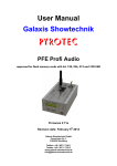 Operation manual – PFE Profi Audio