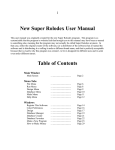 New Super Rolodex User Manual Table of Contents