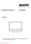 Sanyo LCD-19XR7 user manual Tv User Guide Manual Operating