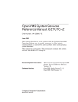 OpenVMS System Services Reference Manual: GETUTC–Z