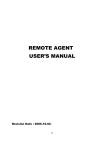 REMOTE AGENT USER`S MANUAL