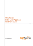 UDgateway Entry-Level Appliance Hardware Guide