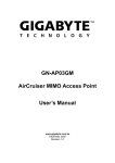 GN-AP03GM AirCruiser MIMO Access Point User`s Manual