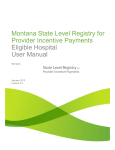 Montana State Level Registry for Provider Incentive Payments
