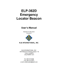 ELP-362D Emergency Locator Beacon User`s Manual