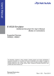 E1/E20 Emulator Additional Document for User`s Manual