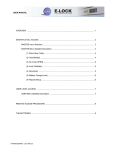 USER MANUAL OVERVIEW - Global E-Lock