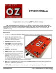 OZ Owner`s Manual