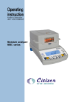 Operating Instruction for Moisture Analyzer MBC series