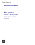 PACSystems Memory Xchange Modules Users` Manual