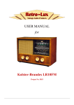 USER MANUAL for Kolster-Brandes LR10FM - Retro-Lux