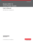 Model 2290-10 Power Supply User`s Manual