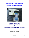 SHOEBOX ELECTRONIX 8385V ECU MONITOR USER MANUAL