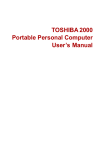 TOSHIBA 2000 Portable Personal Computer User`s Manual