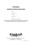 USER MANUAL KINGKRAFT VARIABLE HEIGHT BASIN