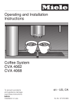 Operating and Installation Instructions Coffee System CVA 4062