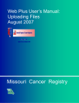Web Plus File Uploaders Manual - Missouri Cancer Registry and