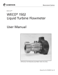 NUFLO 1502 WECO Union Liquid Turbine Flowmeter User Manual