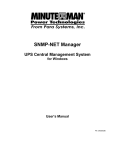 Minuteman SNMP-NET Manager Manual