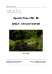 Special Report No. 16 GREAT-ER User Manual