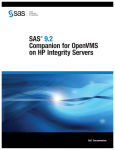 SAS 9.2 Companion for OpenVMS on HP Integrity Servers