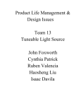 Product Life Management & Design Issues Team 13 Tuneable Light