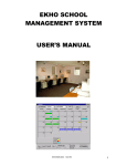 EKHO SCHOOL MANAGEMENT SYSTEM USER`S MANUAL