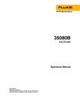 35080B kVp Divider Operators Manual