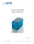 SLICE PRO DIM User`s Manual - DTS Help Center