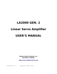 LA2000 GEN. 2 Linear Servo Amplifier USER`S MANUAL