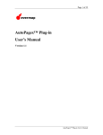 AutoPagex™ Plug-in User`s Manual