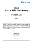 J2K100 J1939 to NMEA 2000® Gateway User`s Manual