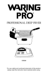 DF280 Waring Pro® Professional Deep Fryer Instruction Booklet