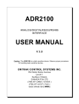 to USER MANUAL for ADR2100