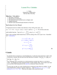 Lesson Five. Calculus - Department of Mathematics