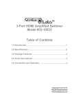 Manual for HDMI 3x1 Switch