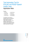 Test Automation Tool for POLQA® and PESQ® Speech Quality