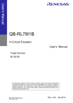 QB-RL78I1B In-Circuit Emulator User`s Manual