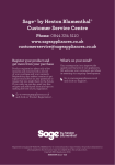 Sage™ by Heston Blumenthal‰ Customer Service Centre