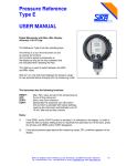 Pressure Reference Type E USER MANUAL