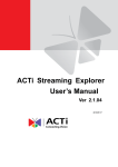 ACTi Streaming Explorer User`s Manual