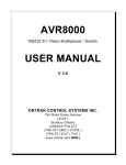 to USER MANUAL for AVR8000